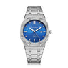 CAGARNY 6885 Simple Stone Surface Quartz Steel Band Watch For Men(Silver Shell Blue Surface)