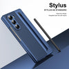 For Samsung Galaxy Z Fold6 Integrated PC + PU Phone Case with Pen / Pen Box(Blue)