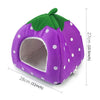 Foldable Strawberry Pet Bed, Purple, Small