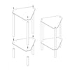 Acrylic Polygon Dual Layer Table Bedside Storage Rack(Transparent)