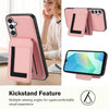 For Samsung Galaxy A55 5G CX01 Detachable Magsafe Magnetic Card Bag Phone Case(Pink)