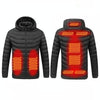 9 Zone Black USB Winter Electric Heated Jacket Warm Thermal Jacket, Size: XXXL
