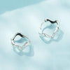 Sterling Silver Simple Wavy Earrings Ring Set