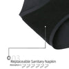 High Absorbency Women Period Panties 4-layer High Waist Seamless Menstrual Underwear, Size: S(Black)
