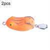 2 PCS HENGJIA Lure Sequins Double Hook Thunder Frog, Specification: 5cm 14g(Orange Black Stripes)
