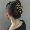 B646 Wavy Frosted Metal Clip Hair Accessories Manual Hair Clamp(Black)