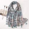 180 X 85cm  Women Cotton And Linen Scarf Retro Splicing Bohemian Printed Silk Shawl SL1909-021