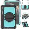 For Samsung Galaxy Tab S8 Ultra 14.6 inch SM-X900 Silicone + PC Tablet Case with Shoulder Strap(Black+Light Blue)