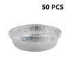 50 PCS / Set Thickened Circular Baking Tray Grilled Meat Paper, Specification: 9 inch(Silver White)