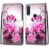 For Alcatel 1SE 2020 Coloured Drawing Cross Texture Horizontal Flip PU Leather Case with Holder & Card Slots & Wallet & Lanyard(Wild Rose)