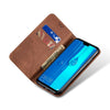 For Huawei Y9 (2019) Denim Texture Casual Style Horizontal Flip Leather Case with Holder & Card Slots & Wallet(Brown)