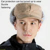 Foldable Warm Lamb Down Thickened Windproof Duck Tongue Hat, Style: Women (Khaki)