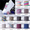 3pairs Elastic No Tie Shoelaces Metal Lock Dazzling Color Laces 100cm(3 Color Light)