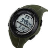 SKMEI 1025 Multifunctional Female Outdoor Fashion Waterproof Large Dial Silicone Watchband Wrist Watch(Army Green)
