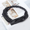 2 PCS Fashion Velvet Wide Cross Knot Headbands Women Elastic Hair Bands(Gray)
