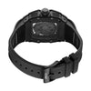 BAOGELA 224141 Hollow Skull Luminous Sports 304 Stainless Steel Silicone Men Watch(Black Shell Rose Face Black Belt)