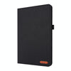 For Samsung Galaxy Tab S8 Ultra Horizontal Flip Fabric Leather Tablet Case with Card Slots & Holder(Black)