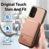 For Samsung Galaxy A13 5G / A04s Twill Fabric Leather Vertical Flip RFID Card Bag Phone Case(Pink)