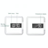 TS-S28-W Multifunctional Square RGB Thermometer Digital Alarm Clock LED Mirror Hollow Wall Clock