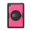 For Samsung Galaxy Tab A9+ Honeycomb Hand Grip Turntable Stand Tablet Case(Rose Red)