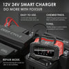 FOXSUR 12V / 24V 20A 300W Portable Motorcycle Car Smart Battery Charger(US Plug)