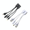 15x RJ45 PoE Splitter Cables 25cm - Network Camera Power Supply (Black)