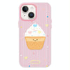 For iPhone 15 Skin Feeling Jelly TPU Hybrid PC Phone Case(Ice Cream Polka Dot Pink)