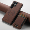 For Samsung Galaxy S25 Ultra 5G Suteni H17 Litchi Texture Leather MagSafe Detachable Wallet Phone Case(Brown)
