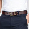 Dandali 120cm Mens Rubberized Pin Buckle Belt Casual Alloy Buckle Belt, Style: Gold Leather Pin Buckle(Black)