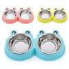 Stainless Steel Double Pet Bowl - Blue - Cat & Dog