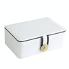 zk-0025 Multifunctional Double Layer PU Large Capacity Earring Ring Jewelry Box(White)