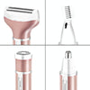 4 In 1  USB Rechargeable Vibrissa Eyebrows Trimmer Body Hair Denuding Machine Set(Rose Gold)