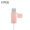 3 PCS Soft Washable Data Cable Silicone Case For Apple, Spec: USB (Pink)