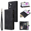 For Samsung Galaxy A26 5G Multifunctional Frosted Zipper Wallet Leather Phone Case(Black)