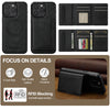 For iPhone 14 Pro Max LC.IMEEKE L5 Series Detachable RFID Card Bag Magsafe Phone Case(Black)