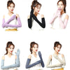 1pair Long Sunscreen Gloves Summer Women Extended Arm Guards Anti-ultraviolet Ice Sleeves Free Code(Purple)