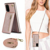 For Samsung Galaxy S20 Cross-body Zipper Square TPU+PU Back Cover Case with Holder & Card Slots & Wallet & Strap(Rose Gold)