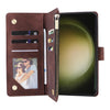 For Samsung Galaxy S25+ 5G Multifunctional Frosted Zipper Wallet Leather Phone Case(Coffee)