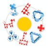 5 PCS 24-segment Mini Magic Ruler Foldable and Deformed Magic Ruler(Blue White)