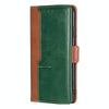 For Asus Zenfone 9 Contrast Color Side Buckle Leather Phone Case(Light Brown + Green)