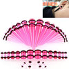 36PCS Unisex Acrylic Ear Expansion Ear Extender 14G-00G Accessories Set(Transparent Pink)