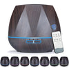 Diamond Wood Grain Remote Control Ultrasonic Humidifier Aromatherapy Machine Automatic Alcohol Sprayer with LED Lights, Capacity: 400mL, AU Plug (Dark Wood Color)