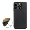 For iPhone 14 Pro Lambskin Texture Genuine Leather Phone Case (Black)