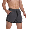 L Three Pants Men Gym Shorts Quick Dry Swimming Trunks(Deep Gray)