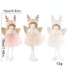 Christmas Tree Pendant Beaded Saree Angel Girl Hanging Decoration Children Cute Doll Gift(White)