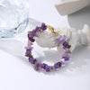 Women Boho Natural Gravel Beaded Bracelet Anklet(S2211-18 Purple)