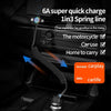 66W 3 in 1 USB Elbow to 8 Pin + Micro USB + USB-C / Type-C Fast Charging Spring Cable(Black)