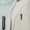 Mini Pocket FM Radio Collar Clip Style Rechargeable Walkman For Conference Tour Guide Horse Racing(Black)