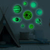 E wall Planet Solar System Fluorescent Wall Stickers Room Bedroom Luminous Wall Stickers(Small Size)