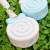 Children Doughnut Electric Bubble Blowing Machine Toy(Blue)